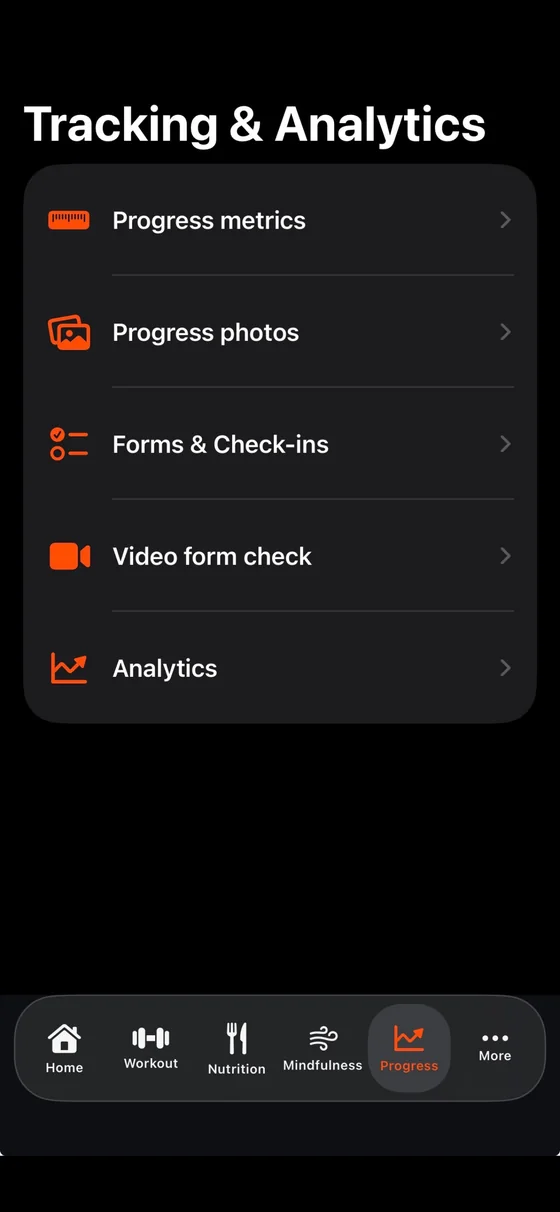 Coach V Fit app: Tracking and Analytics