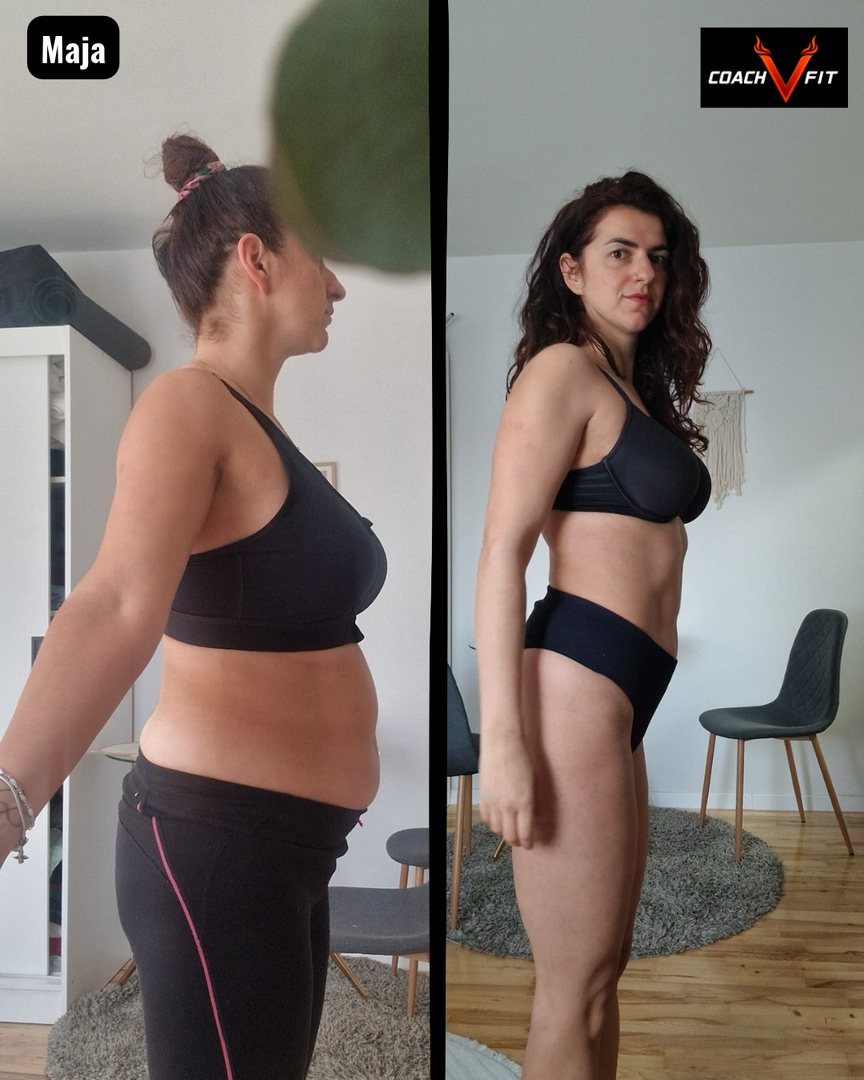 Maja, before and after 90 days
